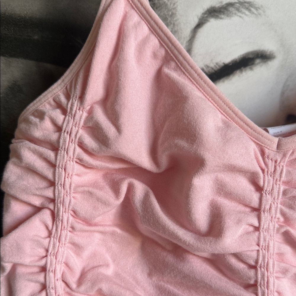 Fabletics Pink Ruched Crop Top Large - Picture 3 of 5